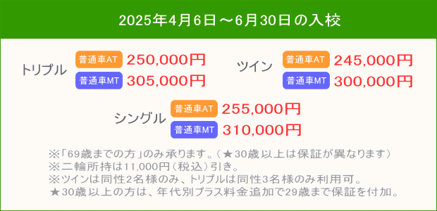 普通車キャンペーン（202504～06）